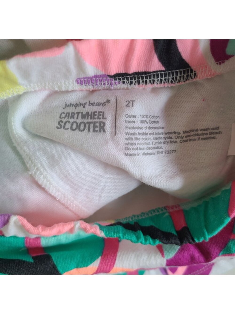 Jumping Beans Girls Cartwheel Scooter Skirt 2T Multicolor Ruffled Spring/Summer - Picture 4 of 6